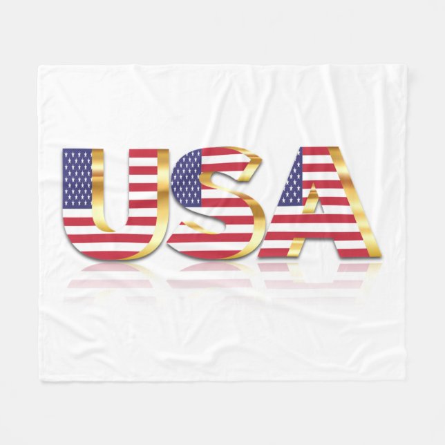 Couverture Polaire États-Unis - États-Unis d'Amérique - Drapeau - Pat (Devant (Horizontal))