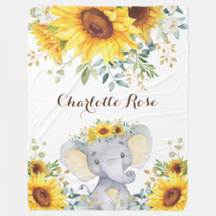 Couverture Polaire Été Sunflower Elephant Baby Girl Nursery