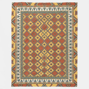 Couverture Polaire Éternité tissée : motif égyptien du Moyen Empire