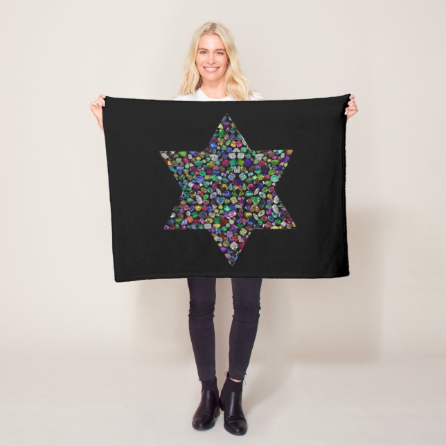 Couverture Polaire Étoile de David faite avec des pierres précieuses  (En situation)