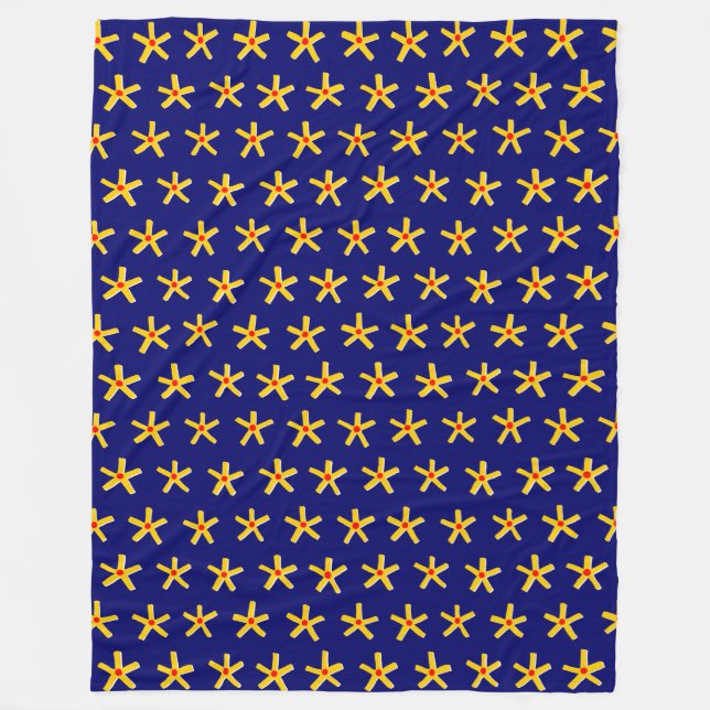 Couverture Polaire Étoile égyptienne antique Motif v2 - Deep Navy (Devant)
