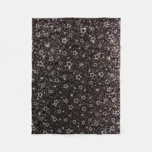 Couverture Polaire Étoiles de parties scintillant noire