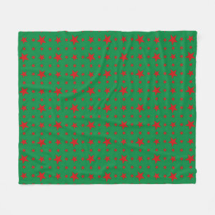 Couverture Polaire Étoiles du Parti rouge sur vert