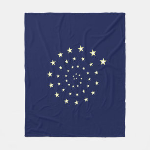 Couverture Polaire Étoiles élégantes en spirale sur fond bleu marine