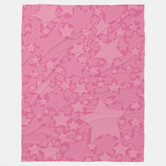 Couverture Polaire Étoiles, Étoiles, Étoiles - Rose (Devant)