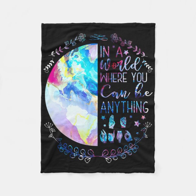 Couverture Polaire Être comme Asl Alphabet American Sign Language Sou (Devant)