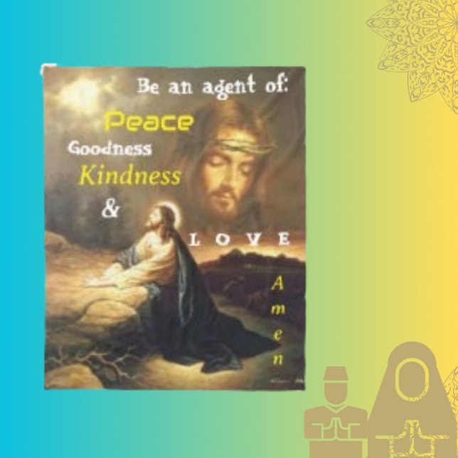 Couverture Polaire Être un agent de paix Christ personnage d'image (Créateur téléchargé)