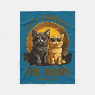 Couverture Polaire Étreinte de l'éclipse solaire totale de chat migno