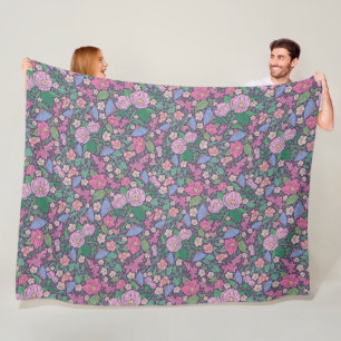 Couverture Polaire Éventails japonais du jardin printanier de la fête