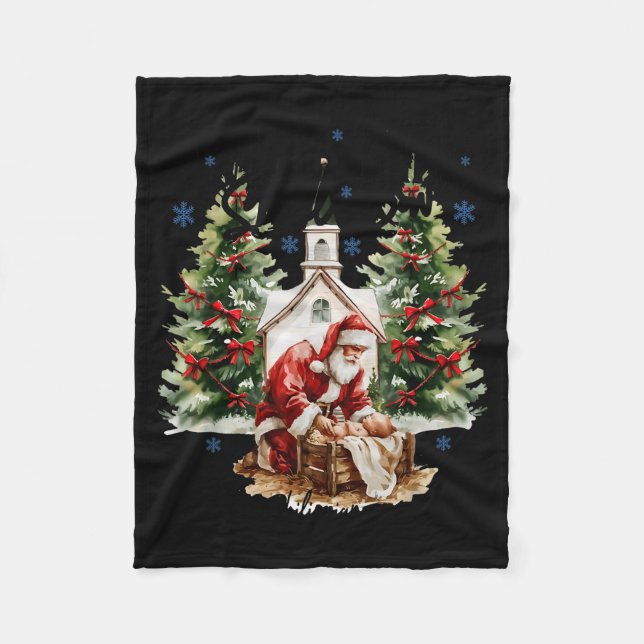 Couverture Polaire Every Knee Shall Bow Religious Christian Santa Chr (Devant)