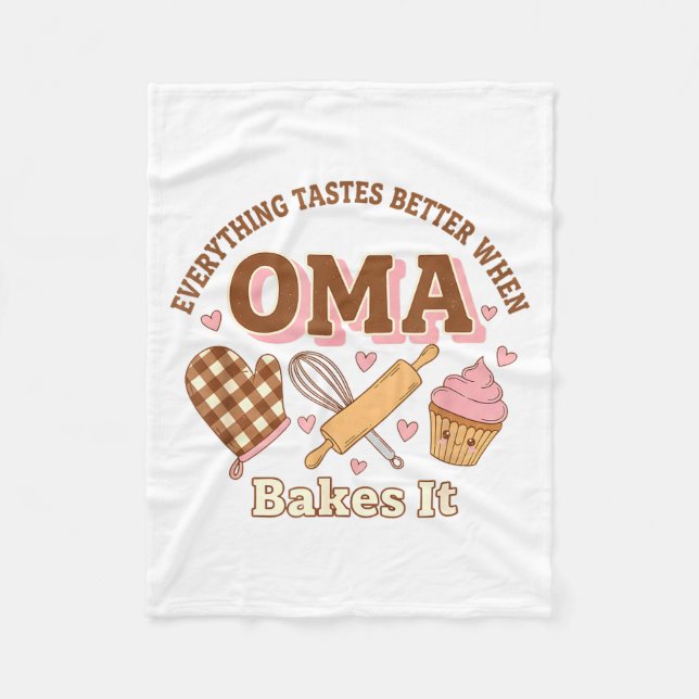 Couverture Polaire Everything Tastes Better When Oma Bakes It Mother' (Devant)