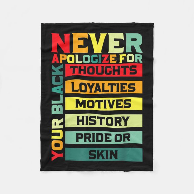 Couverture Polaire Excusez-moi pour votre Blackness Black History Jun (Devant)