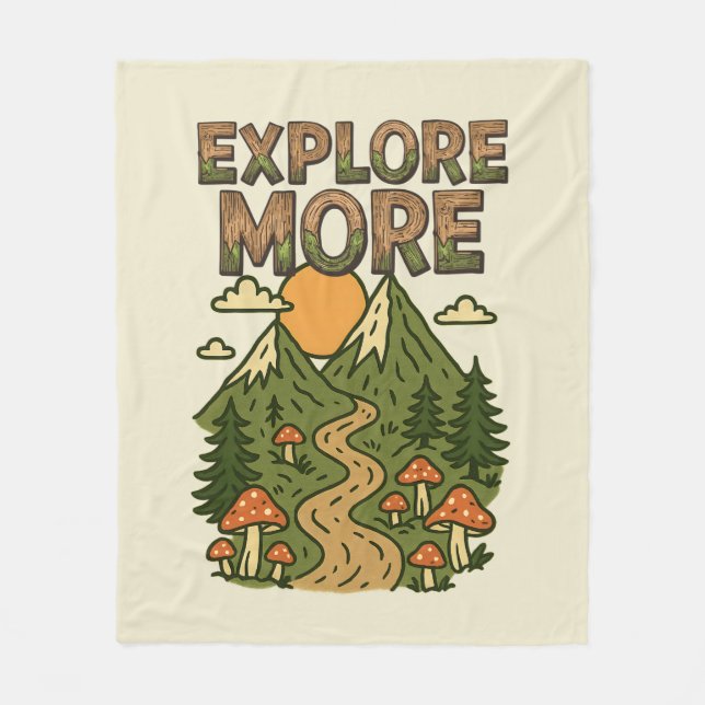 Couverture Polaire Explore More Mountains | Mushroom Hiking Adventure (Devant)