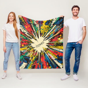 Couverture Polaire Explosion d'art pop de style comique (2)