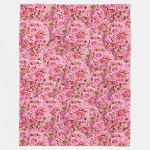 Couverture Polaire Explosion de fleurs de bouquet rose