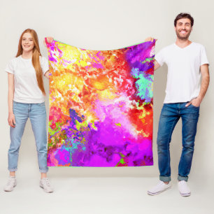 Couverture Polaire Explosions Abstraites de couleurs artistiques