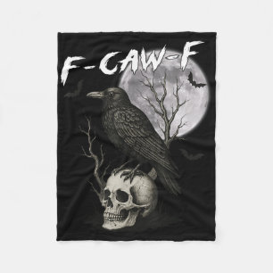 Couverture Polaire F-caw-f Black Crow Pun Drôle Oiseau Cawing Gothic