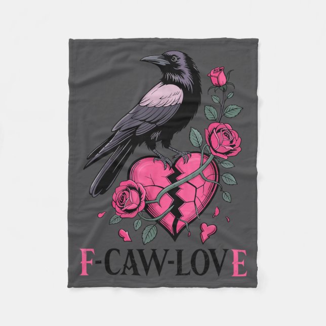 Couverture Polaire F Caw F Crow Anti Valentine's Day Dark Gothic Brok (Devant)