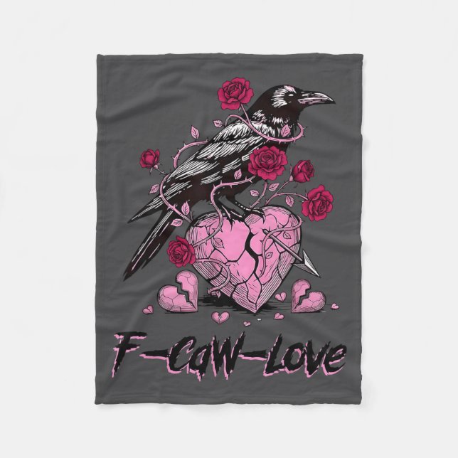 Couverture Polaire F Caw F Crow Anti Valentine's Day Dark Gothic Brok (Devant)