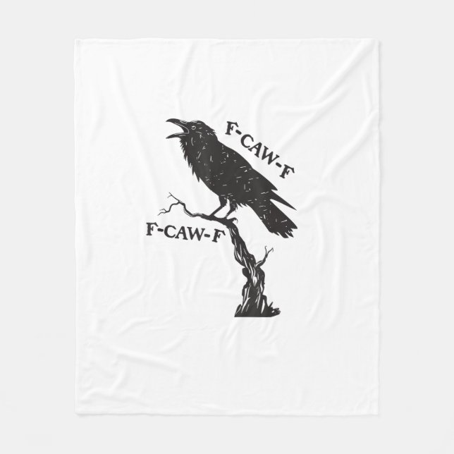Couverture Polaire F-Caw-F Crow Pun Funny Bird Cawing Grunge Creative (Devant)