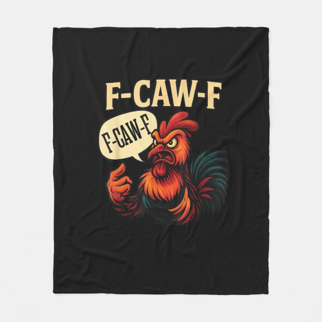 Couverture Polaire F Caw F Funny Angry Rooster Graphic Retro Style (Devant)