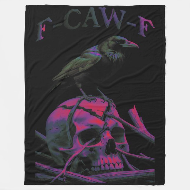 Couverture Polaire F-Caw-F Funny Black Crow Bird (Devant)