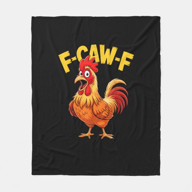 Couverture Polaire F Caw F Funny Quote Rooster Meme Lover Design (Devant)