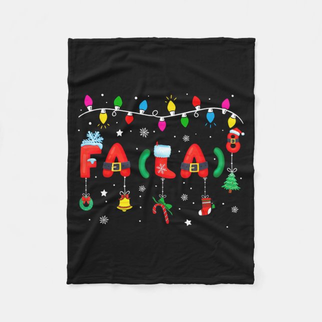 Couverture Polaire Fa (la) 8 Funny Christmas Lights Santa Fa La Math  (Devant)