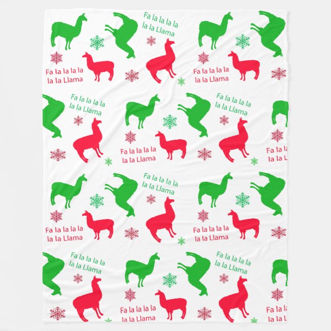 Couverture Polaire Fa la la Llama Vacances amusantes Noël festif (Devant)