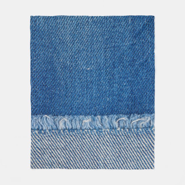 Couverture Polaire Fabric Blue Jeans Arrière - plan, texture Denim (Devant)