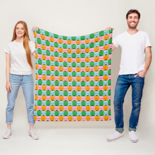 Couverture Polaire Face de bloc de monstre souriant