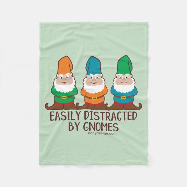 Couverture Polaire Facilement distrait par des gnomes (Devant)
