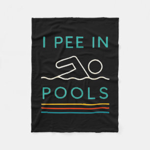 Couverture Polaire Faire pipi dans les piscines drôle sarcasme vacanc