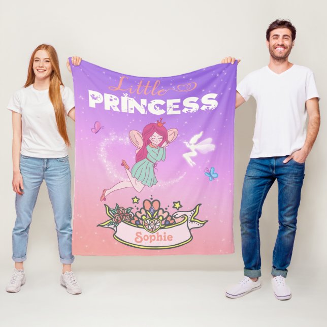 Couverture Polaire 👸 Fairy Princess Nom personnalisé  (En situation)