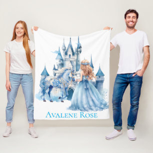Couverture Polaire Fairy Tale Princess Castle Girl Anniversaire Cadea