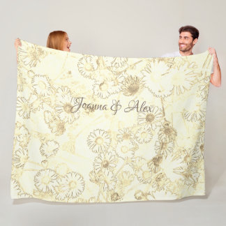 Couverture Polaire Faisceaux en blanc et crème