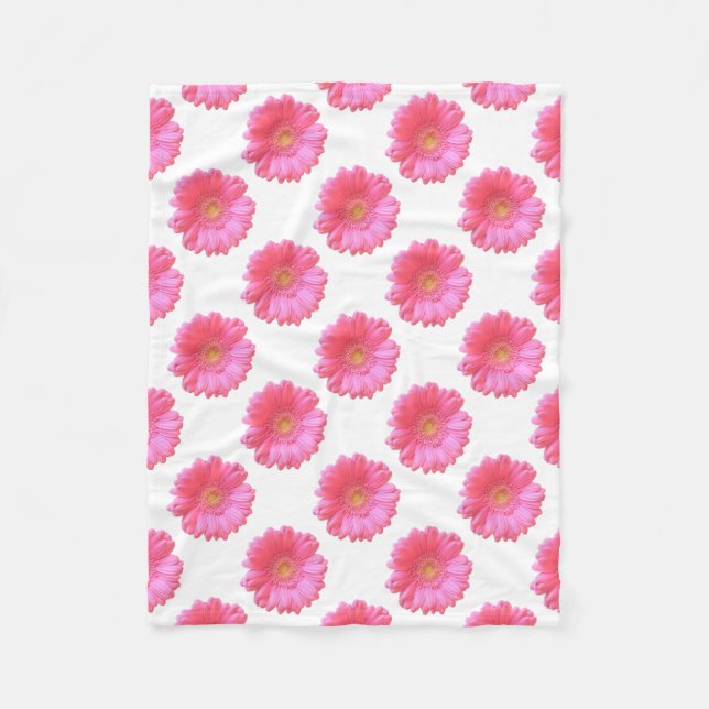 Couverture Polaire Faisée de gerbera rose (Devant)