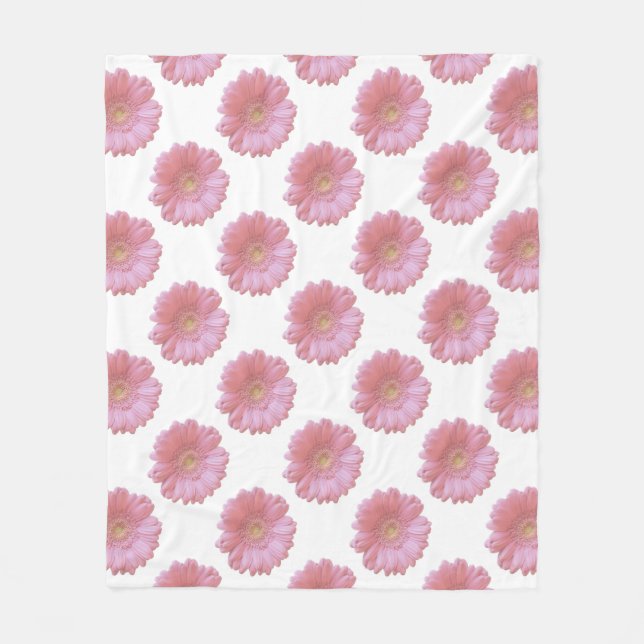 Couverture Polaire Faisée de gerbera rose pâle (Devant)