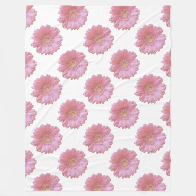 Couverture Polaire Faisée de gerbera rose pâle (Devant)