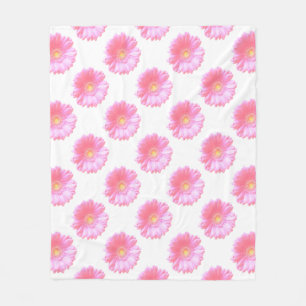 Couverture Polaire Faisée de gerbera rose pâle