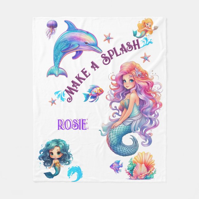 Couverture Polaire Faites Une Sirène En Paillettes Sous Le Couvercle  (Devant)