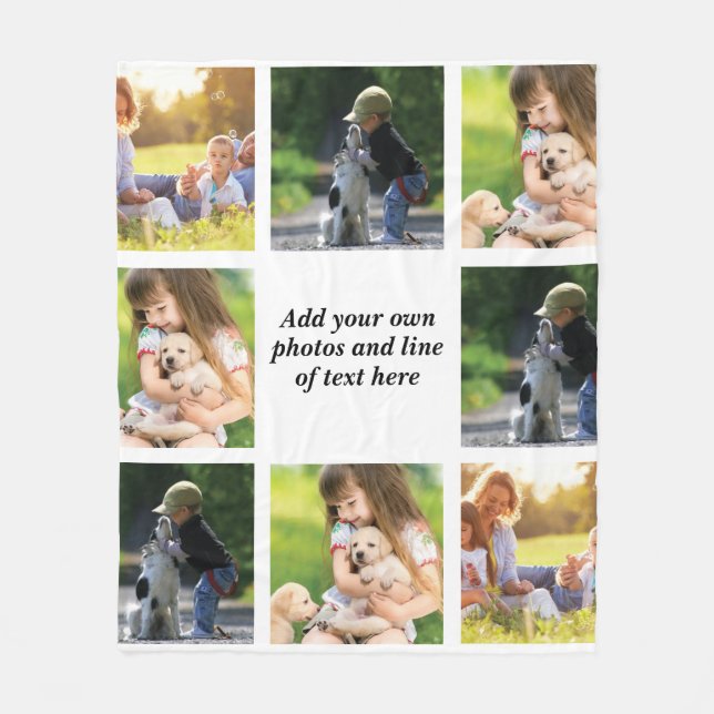 Couverture Polaire Faites votre propre collage photo et texte (Devant)
