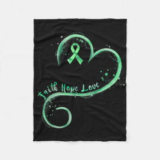 Couverture Polaire Faith Hope Love Green Ribbon Mental Health Award