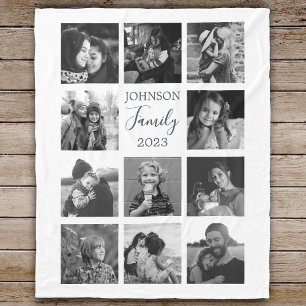 Couverture Polaire Famille 11 Photo Collage Blanche polaire noire