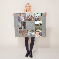 Famille 8 photo collage nom monogramme camouflage