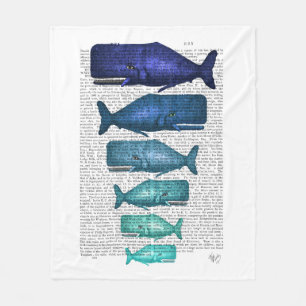 Couverture Polaire Famille de baleines bleues