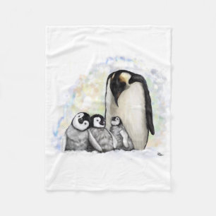 Couverture Polaire Famille de pingouin de bébé
