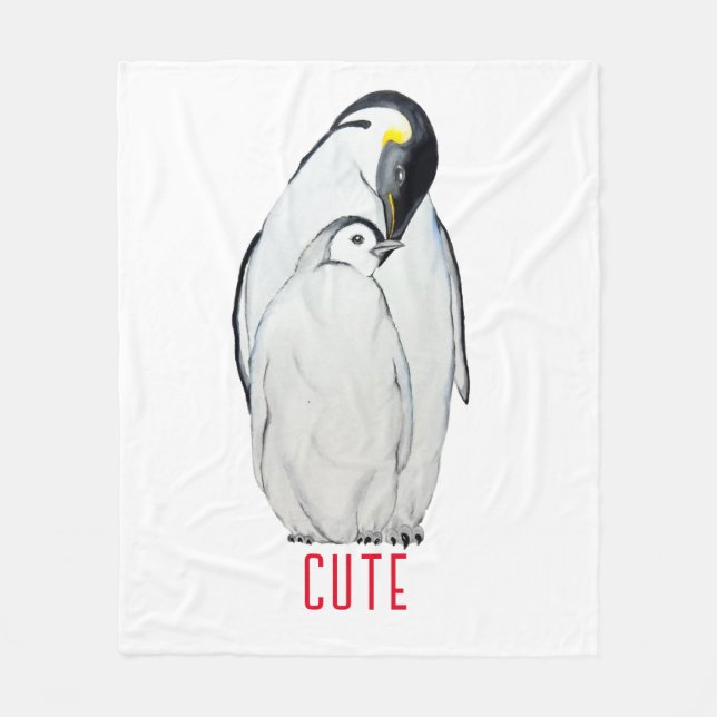 Couverture Polaire Famille mignonne de pingouins empereurs T-Shirt (Devant)