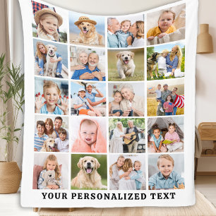 Couverture Polaire Famille moderne Cute personnalisée 20 Photos Colla