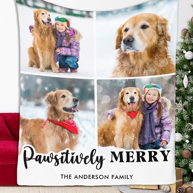 Couverture Polaire Famille Noël Personnalisé Animaux de compagnie Pho (Créateur téléchargé)